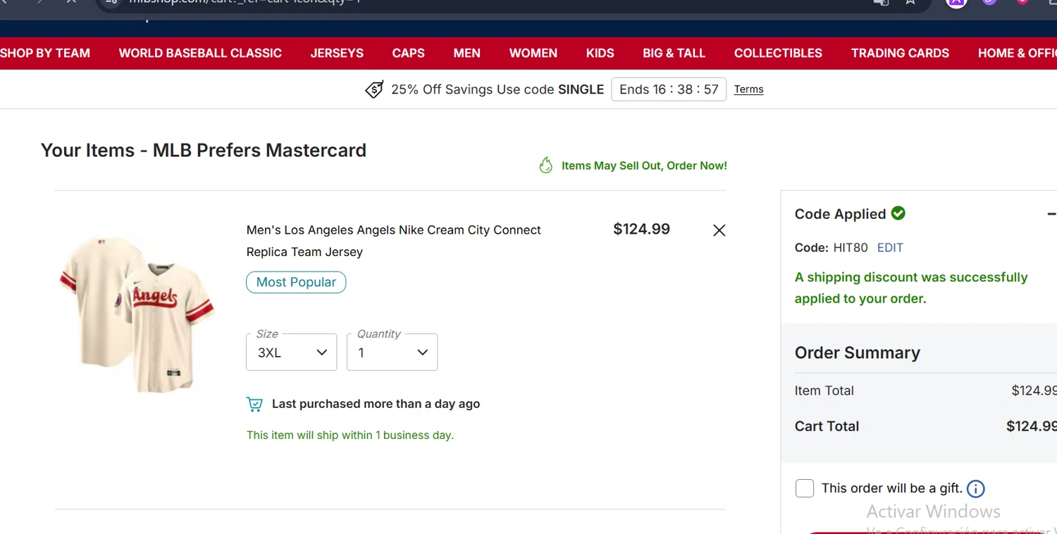St. Louis Cardinals checkout page showing St. Louis Cardinals promo code box | Screenshot taken by SimplyCodes community member on Feb 21, 2026