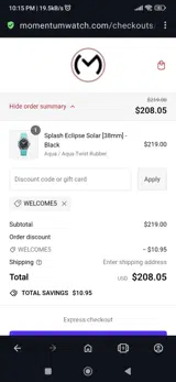 Welcome5 coupon verification screenshot