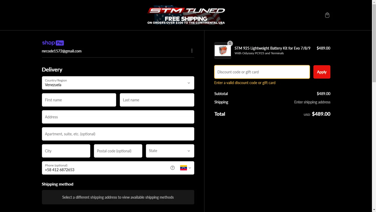 STM Tuned discount code screenshot showing code stm10 applied at STM Tuned checkout page. Uploaded by SimplyCodes community member TokioMiller on Feb 20, 2025
