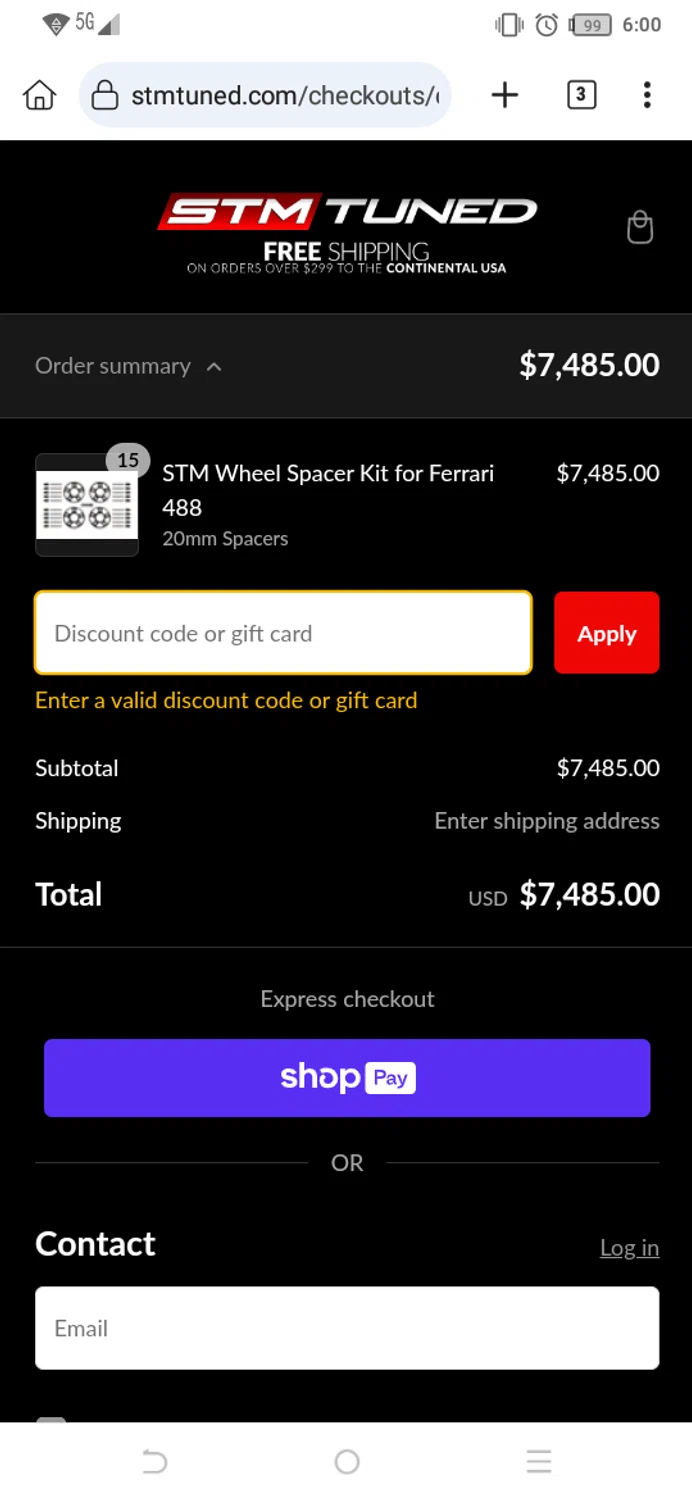 STM Tuned discount code screenshot showing code BF2024 applied at STM Tuned checkout page. Uploaded by SimplyCodes community member EpicPilot2189 on Jan 8, 2025