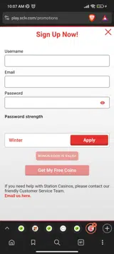 STN Play coupon verification screenshot