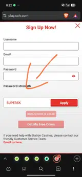 STN Play coupon verification screenshot