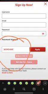 STN Play coupon verification screenshot