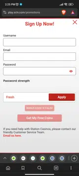 STN Play coupon verification screenshot