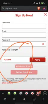 STN Play coupon verification screenshot