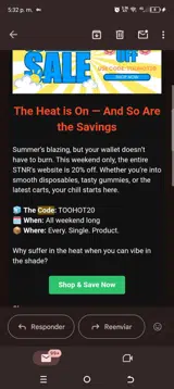 STNR Creations coupon verification screenshot