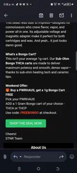 STNR Creations coupon verification screenshot