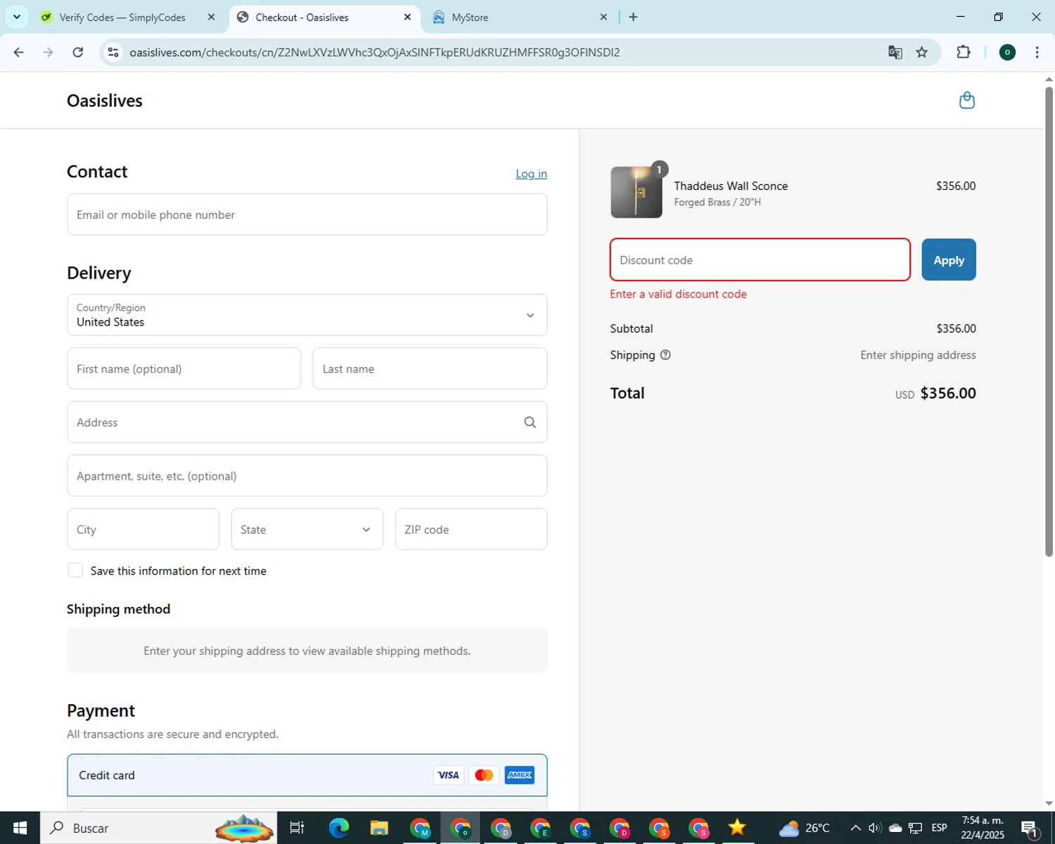 Stocksy promo code screenshot showing code SJLOCKE20 applied at Stocksy checkout page. Uploaded by SimplyCodes community member 00000007 on Apr 22, 2025