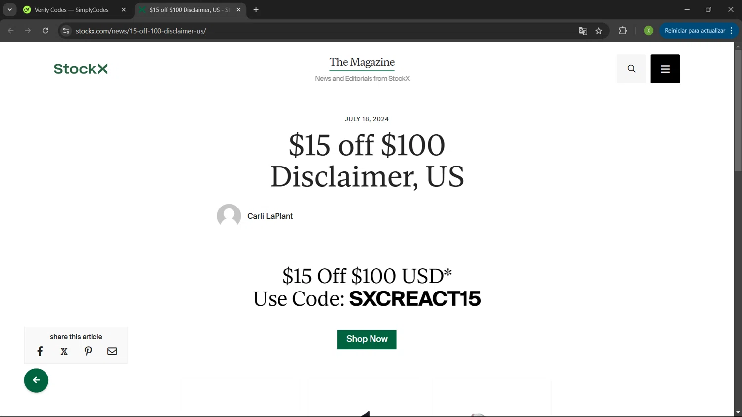 StockX Discount Codes 30 Off August 2024