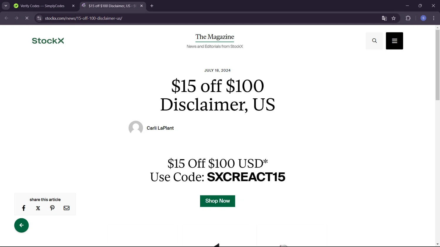 StockX Discount Codes 10 Off September 2024