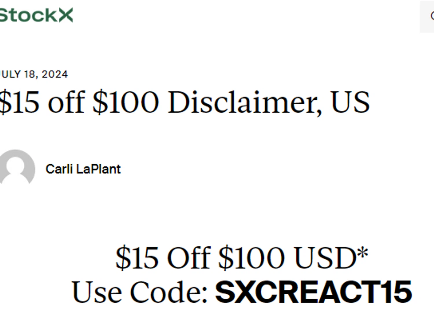 StockX Discount Codes 10 Off September 2024