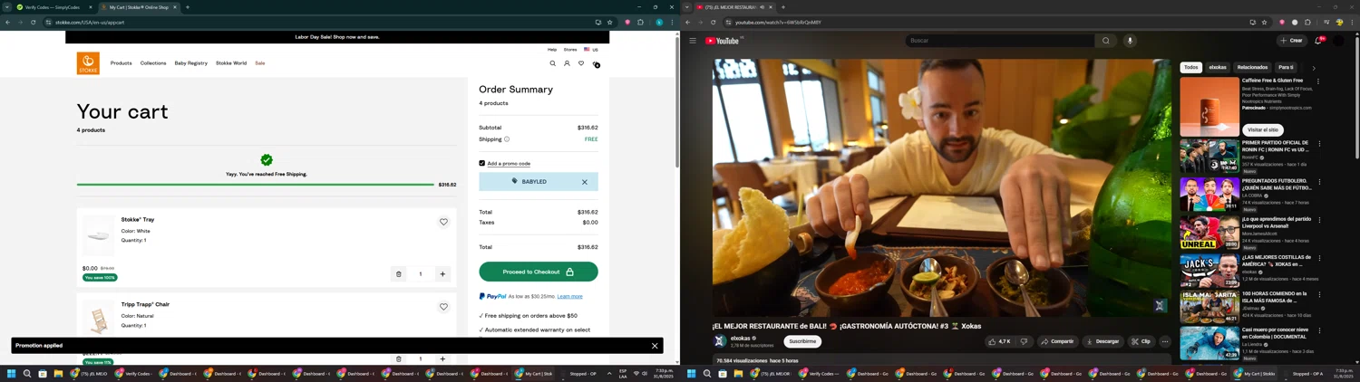 Stokke checkout page showing Stokke promo code box | Screenshot taken by SimplyCodes community member on Aug 31, 2025