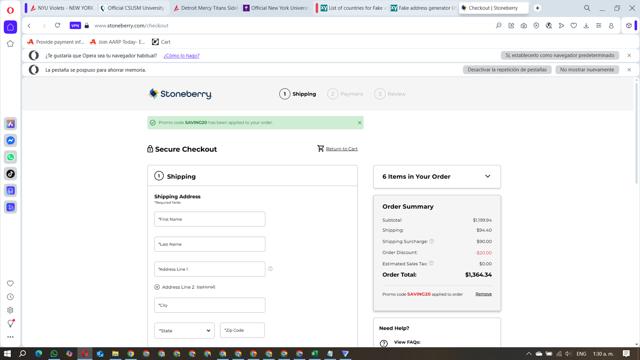Stoneberry checkout page showing Stoneberry promo code box | Screenshot taken by SimplyCodes community member on Sep 4, 2025