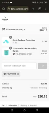 FOURTH30 coupon verification screenshot