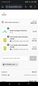 CITRONELLA35 coupon verification screenshot