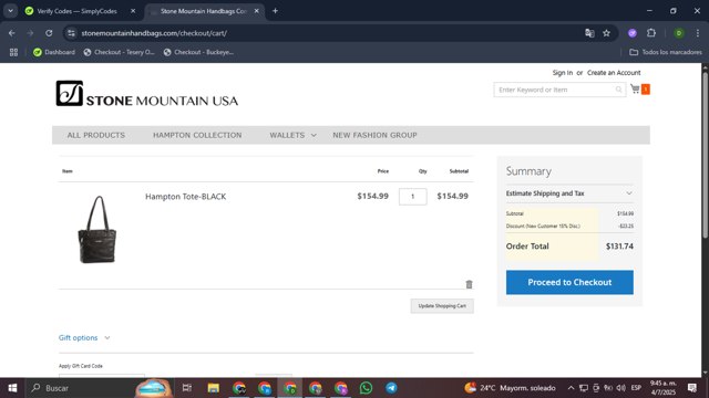 Stone Mountain checkout page showing Stone Mountain discount code box | Screenshot taken by SimplyCodes community member on Jul 4, 2025