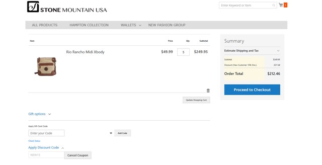Stone Mountain checkout page showing Stone Mountain discount code box | Screenshot taken by SimplyCodes community member on Jul 25, 2025