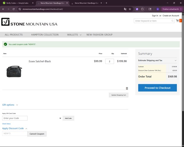 Stone Mountain checkout page showing Stone Mountain discount code box | Screenshot taken by SimplyCodes community member on Jun 22, 2025