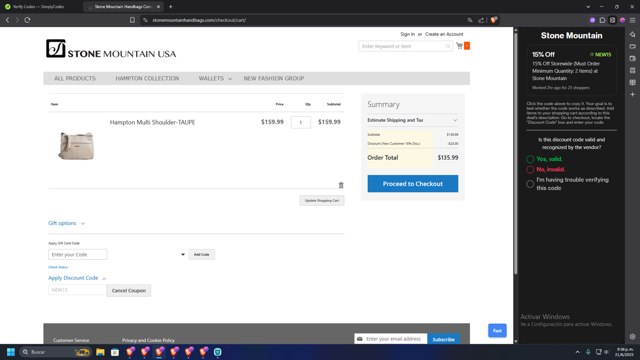 Stone Mountain checkout page showing Stone Mountain discount code box | Screenshot taken by SimplyCodes community member on Jun 22, 2025