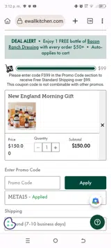 META15 coupon verification screenshot