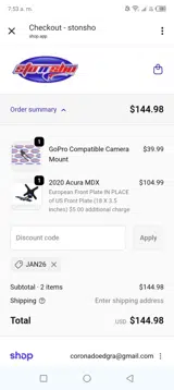 STO N SHO coupon verification screenshot