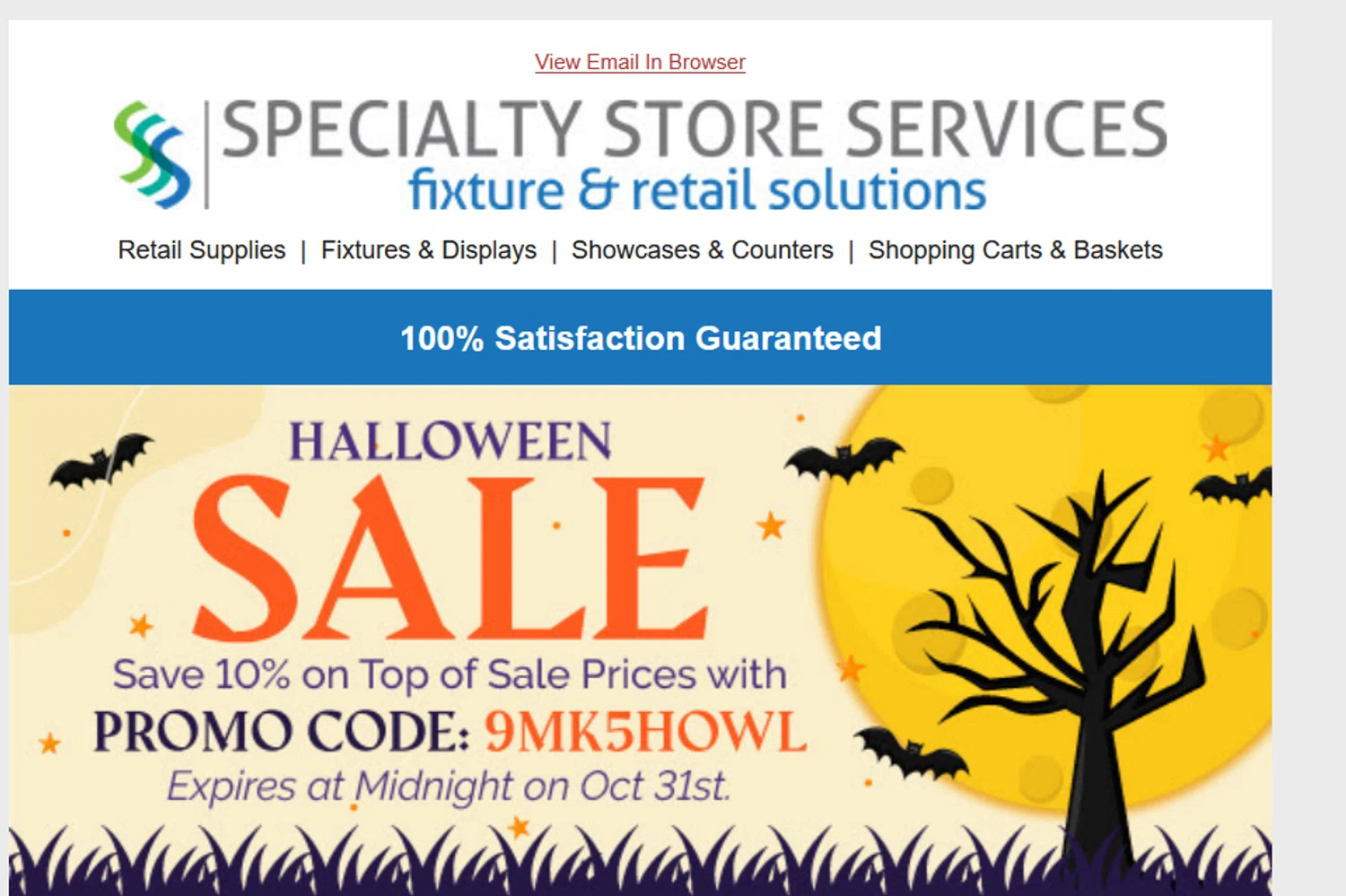 Specialty Store Services promo code screenshot showing code 9MK5HOWL applied at Specialty Store Services checkout page. Uploaded by SimplyCodes community member OMPU0408 on Oct 30, 2025