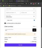 GIFT coupon verification screenshot