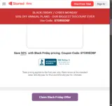 STORIEDBF coupon verification screenshot