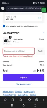 15OFFHATS coupon verification screenshot