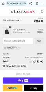 KETEVAN10 coupon verification screenshot