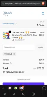 RGAME coupon verification screenshot
