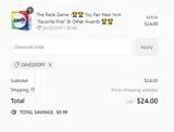 SAVE20OFF coupon verification screenshot