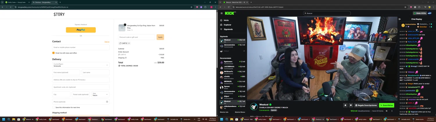 Story Jewellery discount code screenshot showing code CART10 applied at Story Jewellery checkout page. Uploaded by SimplyCodes community member ExtraordinaryVirtuoso281 on Oct 15, 2025