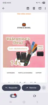 STORZ & BICKEL USA coupon verification screenshot