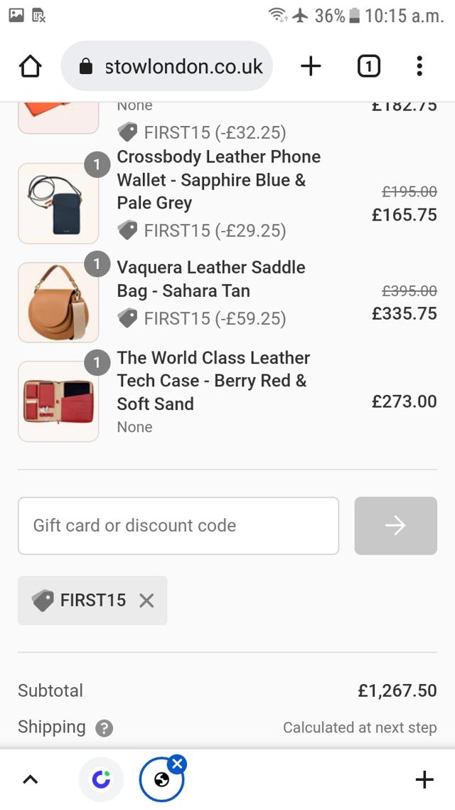 STOW checkout page showing STOW promo code box | Screenshot taken by SimplyCodes community member on Jul 3, 2022
