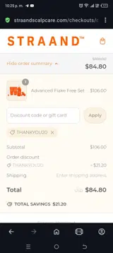 Thankyou20 coupon verification screenshot