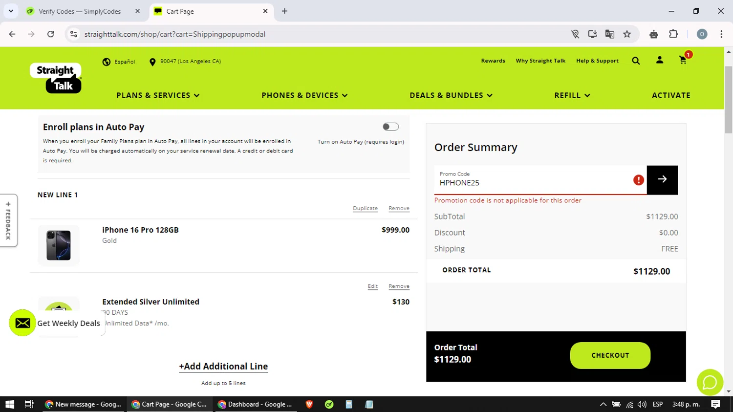 where to use Straight Talk promo code box