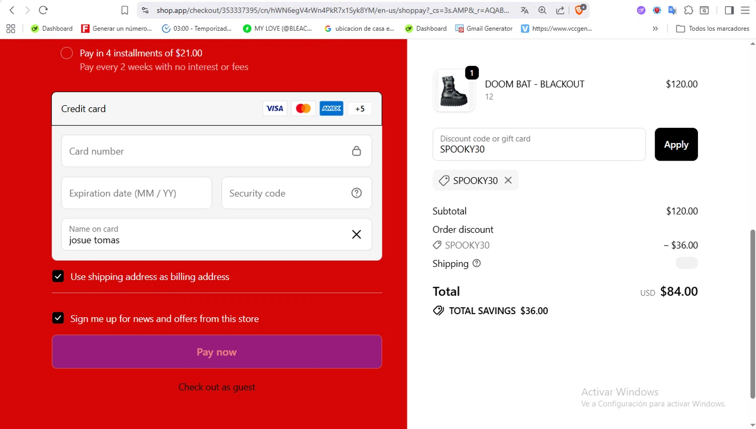 Strangecvlt promo code screenshot showing code SPOOKY30 applied at Strangecvlt checkout page. Uploaded by SimplyCodes community member VoucherFalcon3942 on Dec 20, 2025