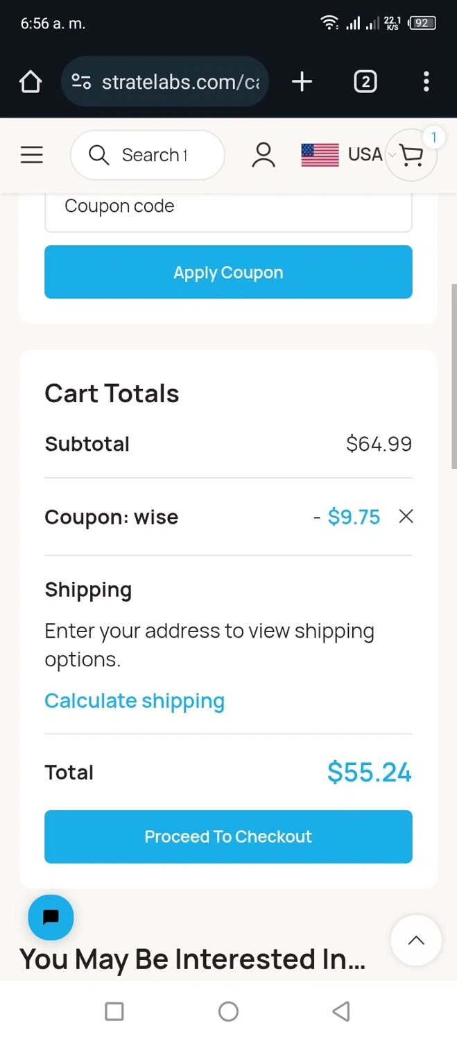 Strate Labs promo code screenshot showing code wise applied at Strate Labs checkout page. Uploaded by SimplyCodes community member Miggy2024 on Apr 24, 2025