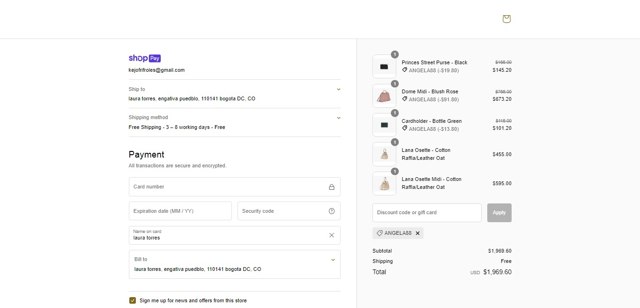 Strathberry checkout page showing Strathberry discount code box | Screenshot taken by SimplyCodes community member on May 17, 2023