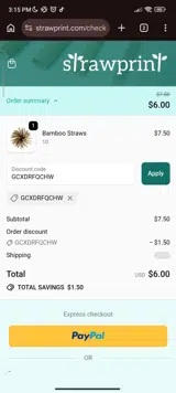 GCXDRFQCHW coupon verification screenshot