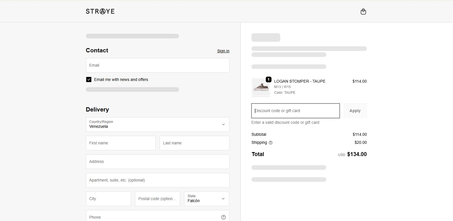 STRAYE discount code screenshot showing code BLACKFYE applied at STRAYE checkout page. Uploaded by SimplyCodes community member Alydrop on Dec 9, 2025