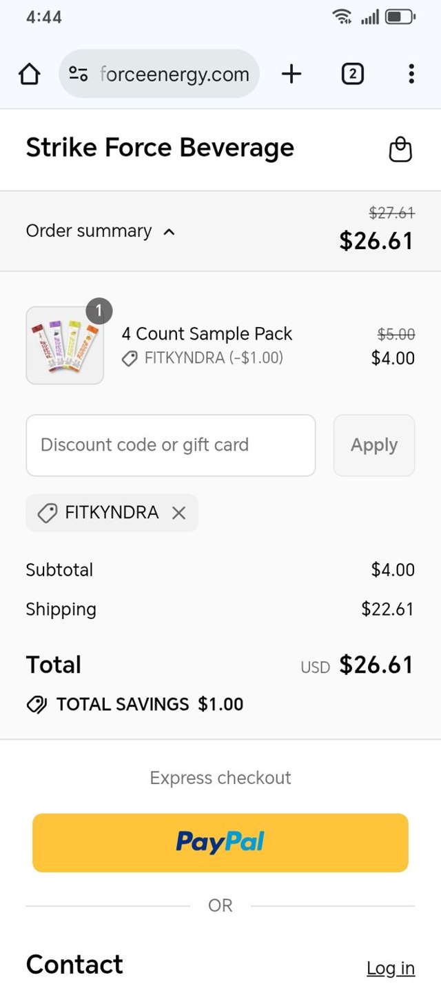 Strike Force checkout page showing Strike Force promo code box | Screenshot taken by SimplyCodes community member on Sep 6, 2025