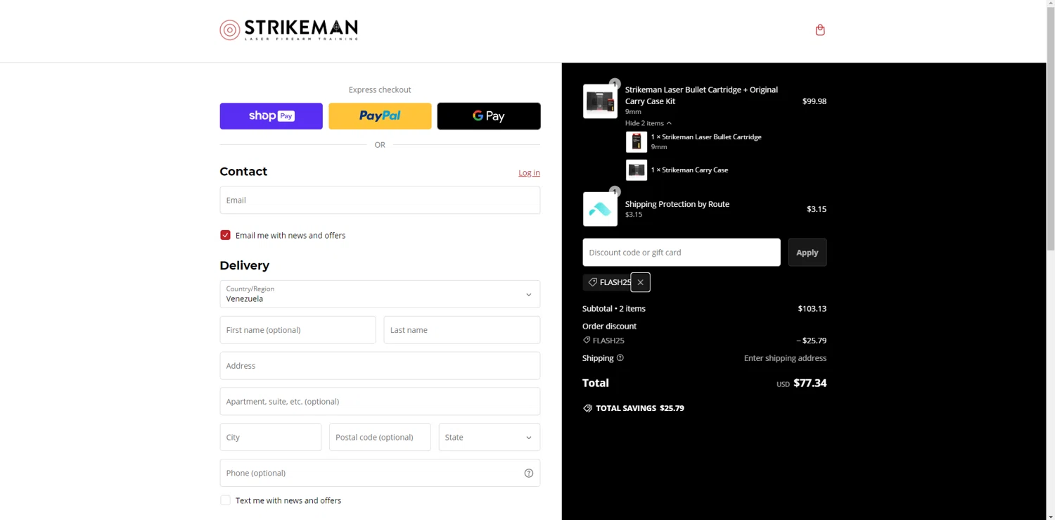 where to use Strikeman promo code box