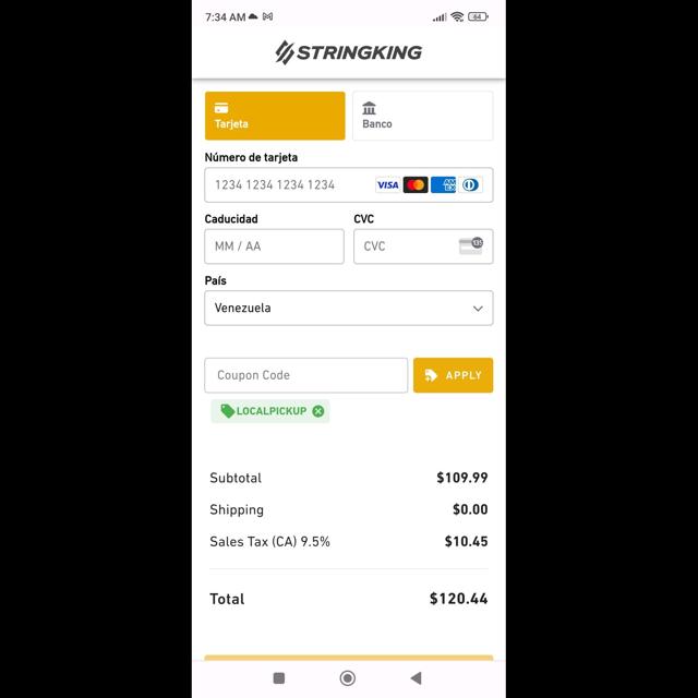 StringKing checkout page showing StringKing coupon code box | Screenshot taken by SimplyCodes community member on Sep 3, 2023