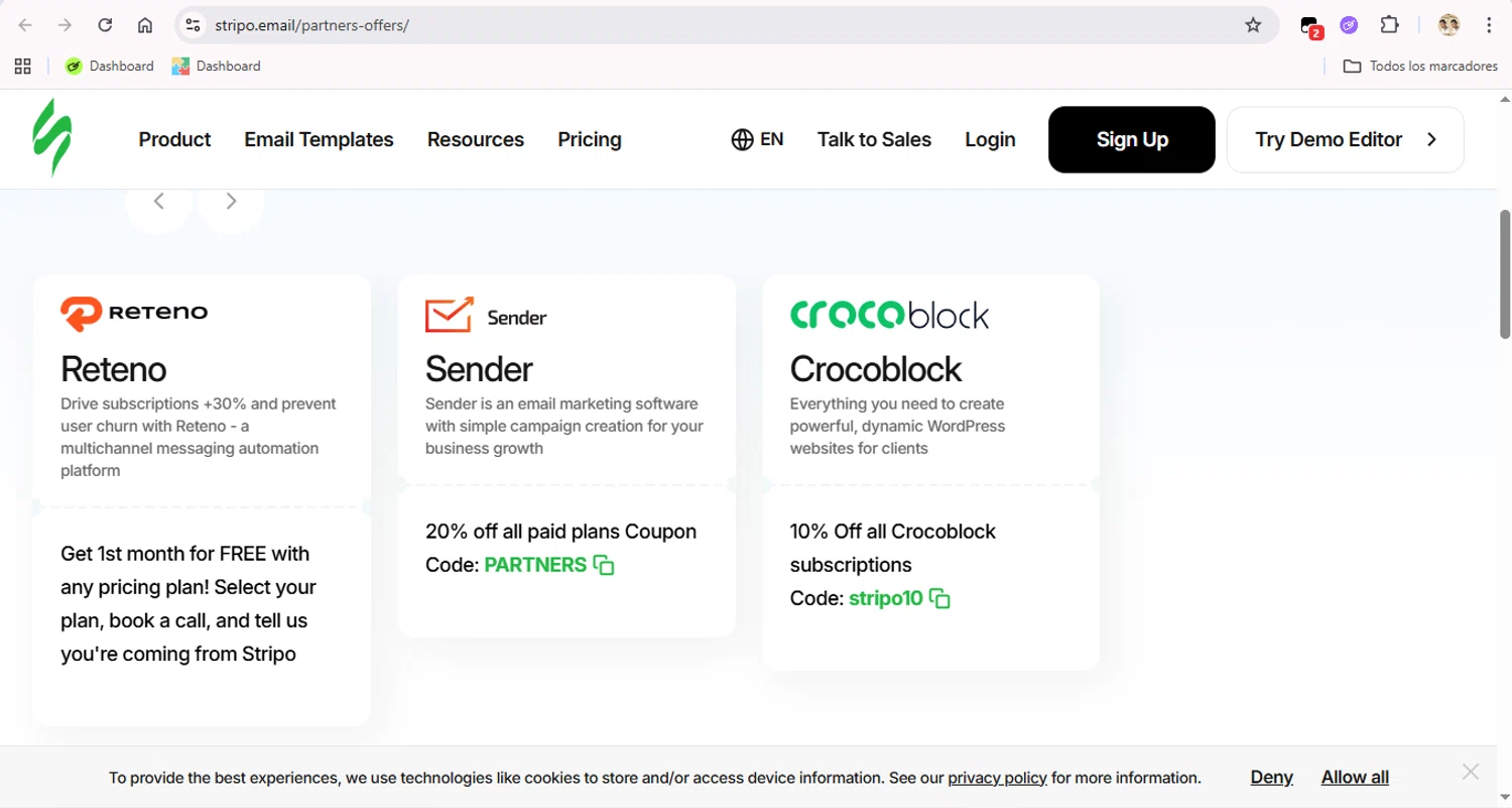 Stripo promo code screenshot showing code stripo10 applied at Stripo checkout page. Uploaded by SimplyCodes community member FrugalFox6593 on Aug 29, 2025