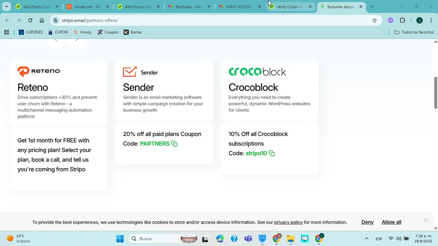 Stripo promo code screenshot showing code stripo10 applied at Stripo checkout page. Uploaded by SimplyCodes community member jorgejavierherrera on Aug 29, 2025