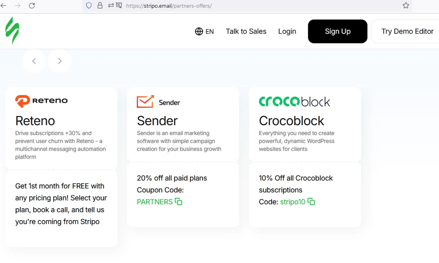 Stripo promo code screenshot showing code stripo10 applied at Stripo checkout page. Uploaded by SimplyCodes community member alexjohnson on Aug 4, 2025