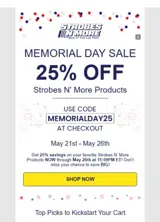 MEMORIALDAY25 coupon verification screenshot