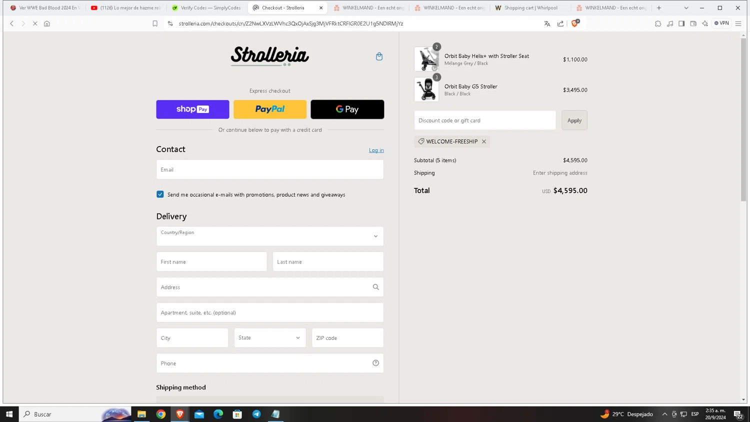 where to use Strolleria promo code box